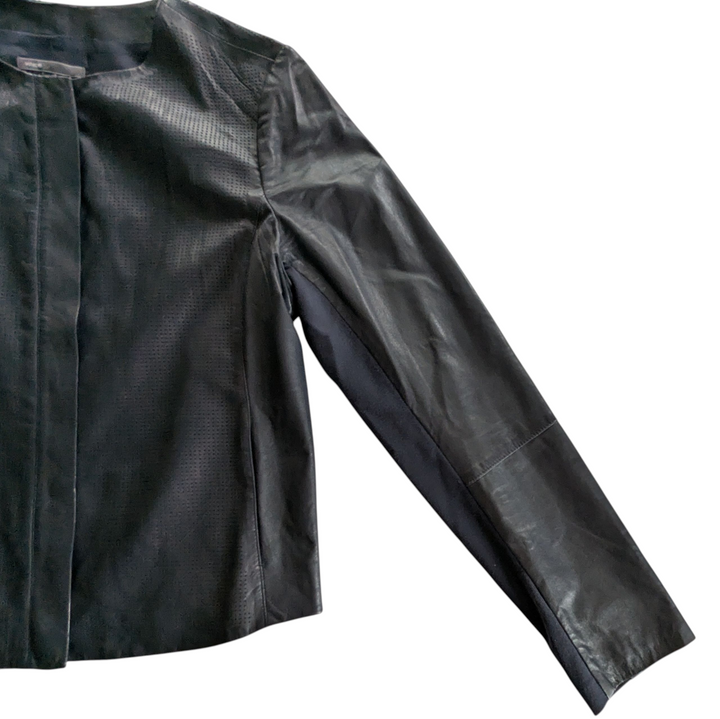 Vince Navy Leather Blazer Size XL