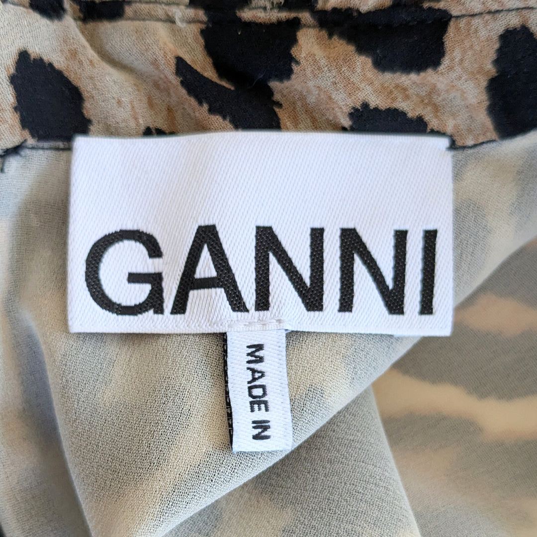Ganni Animal Print Blouse Size 42