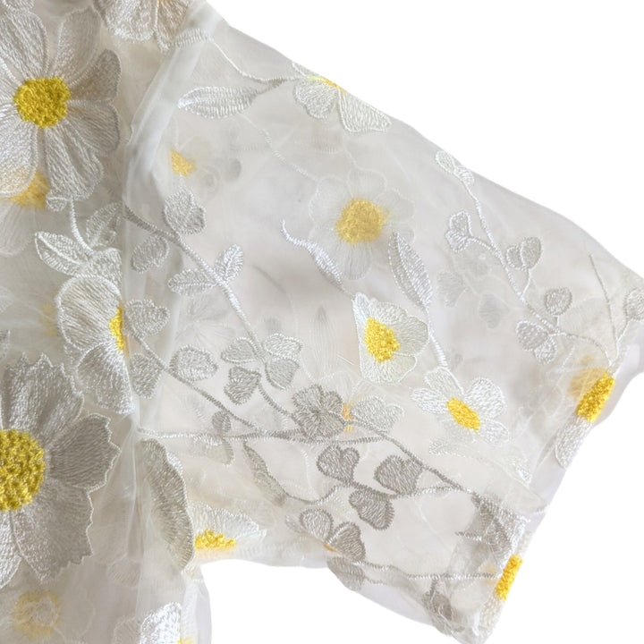 Anthropologie Dolan Sheer Daisy Top Size Medium Petite NWT