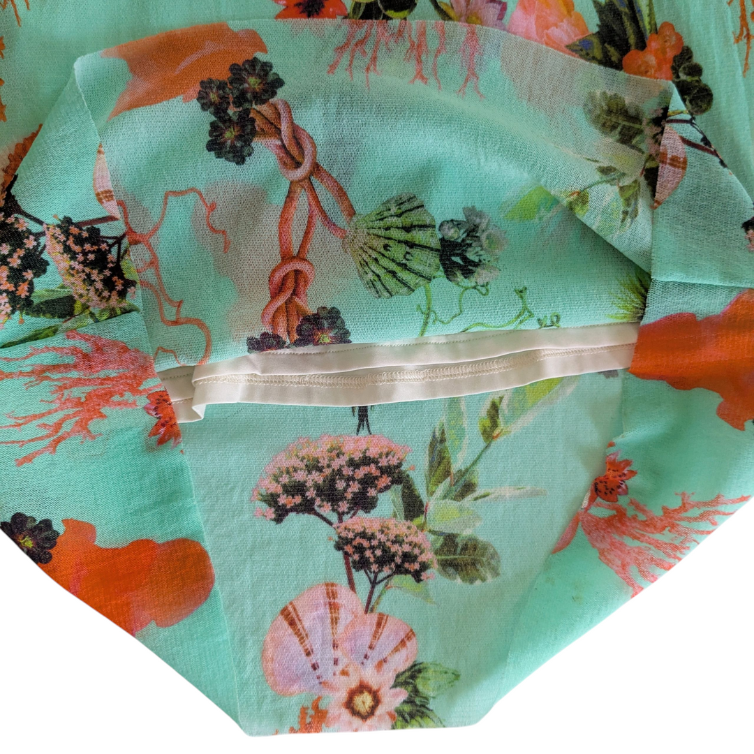Fuzzi Strapless Jumpsuit in Aqua Print Size Large