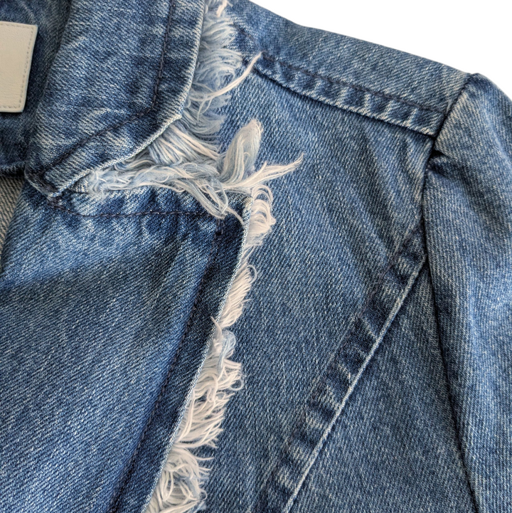 Blue Revival Lindsay Frayed Denim Blazer Size Small