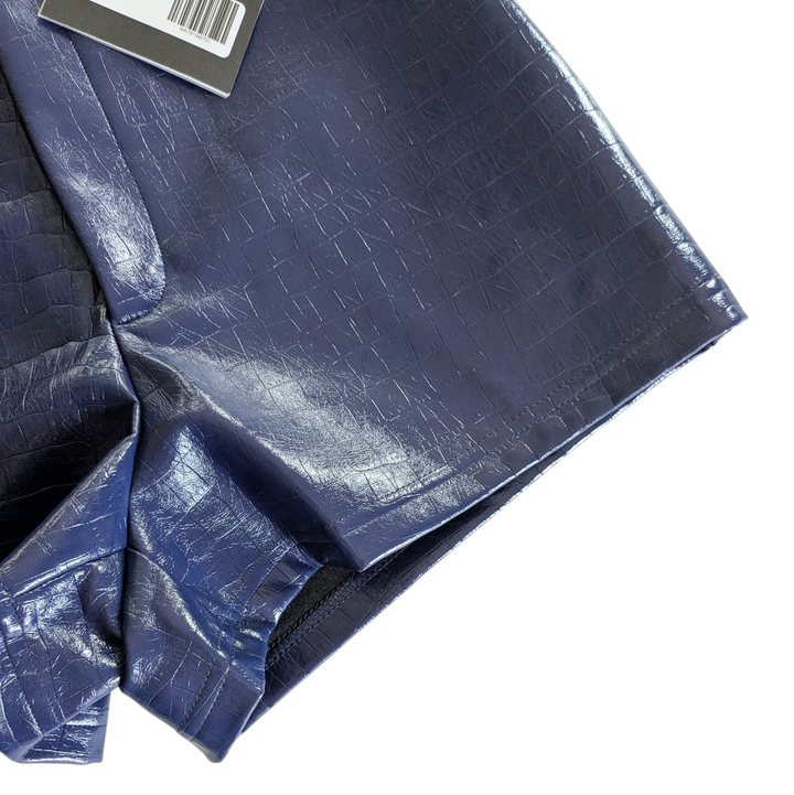 The Noli Shop Faux Croc Shorts Blue and Black Size 4