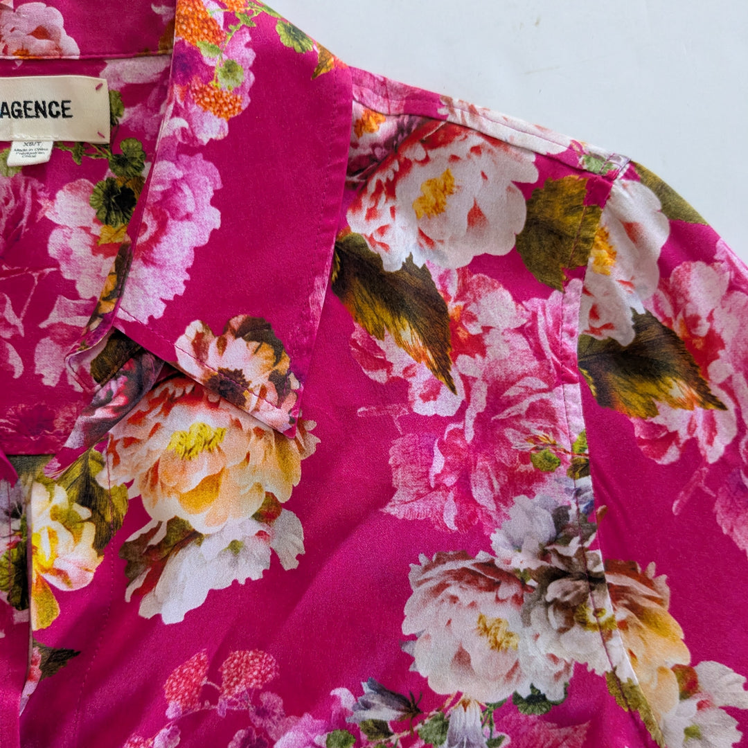 L'Agence Silk Blouse Size XS Tall