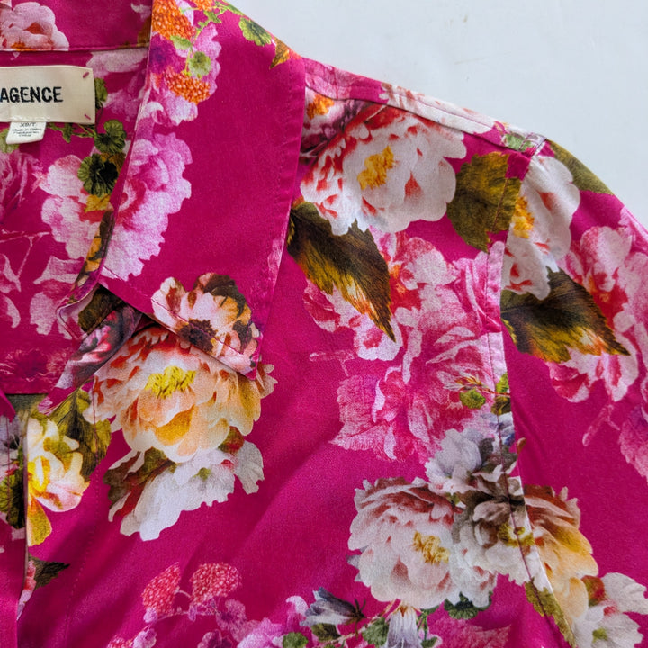 L'Agence Silk Blouse Size XS Tall
