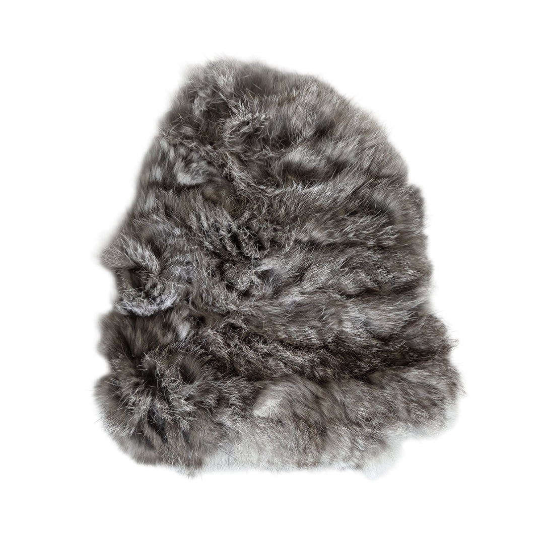 Grey Rabbit Fur Hat