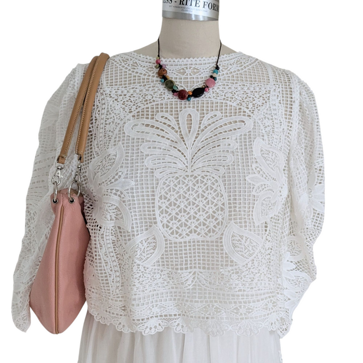 FARM Rio Guipire Lace Top Size Large