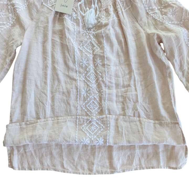 Joie Linen Peasant Top Size Small