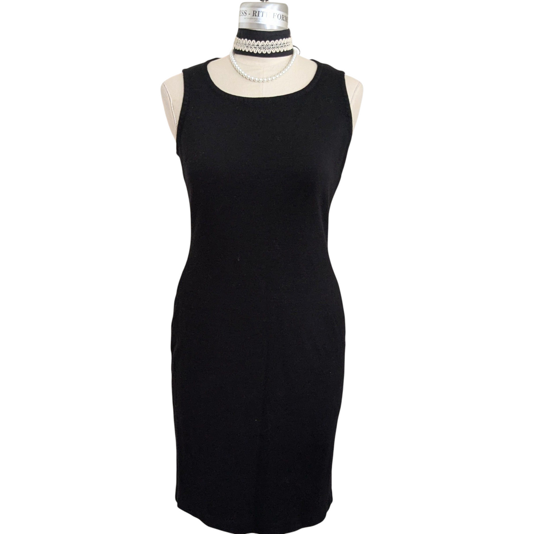 St John Caviar Knit Sheath Dress Size 12