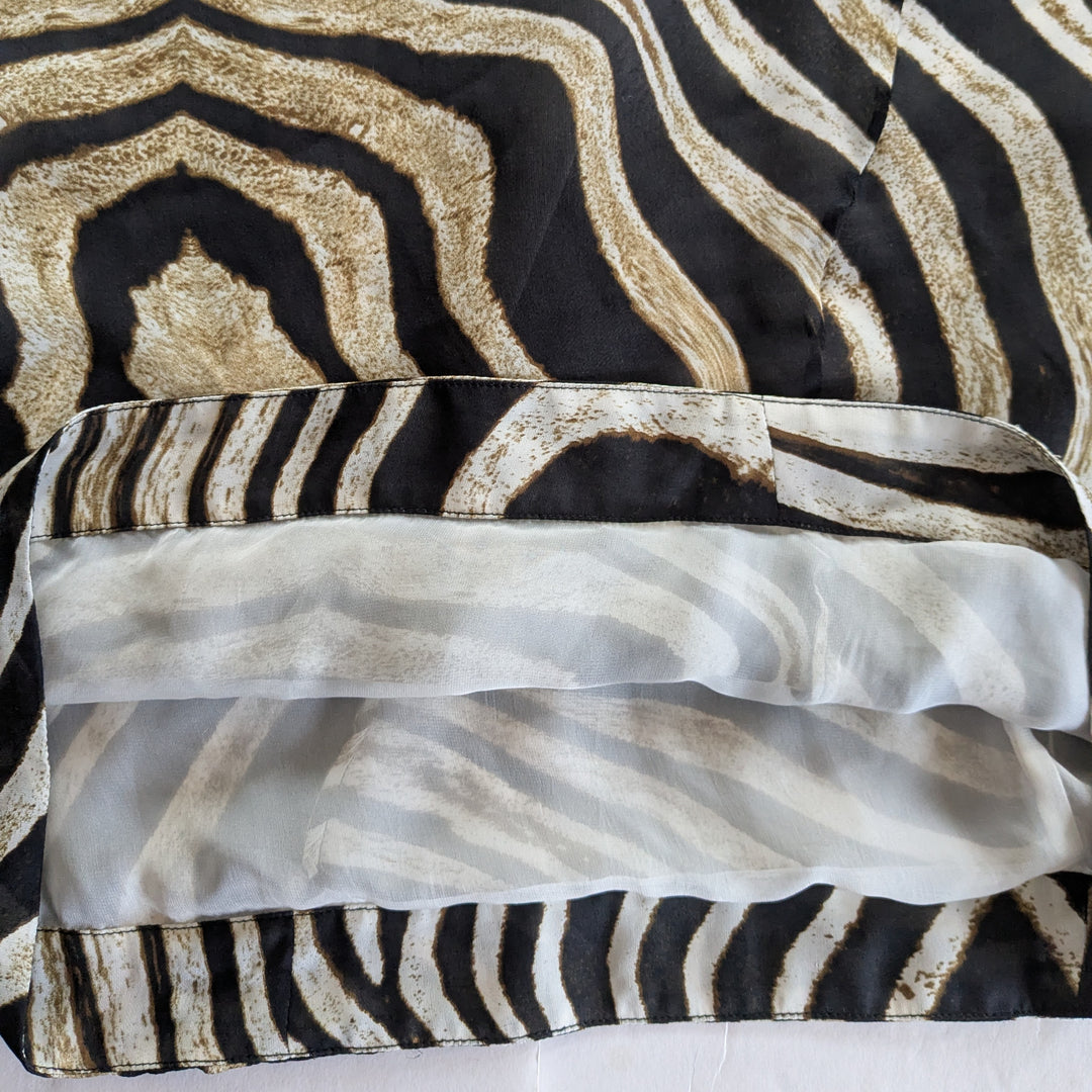 Just Cavalli Zebra Print Silk Mini Dress Size 6