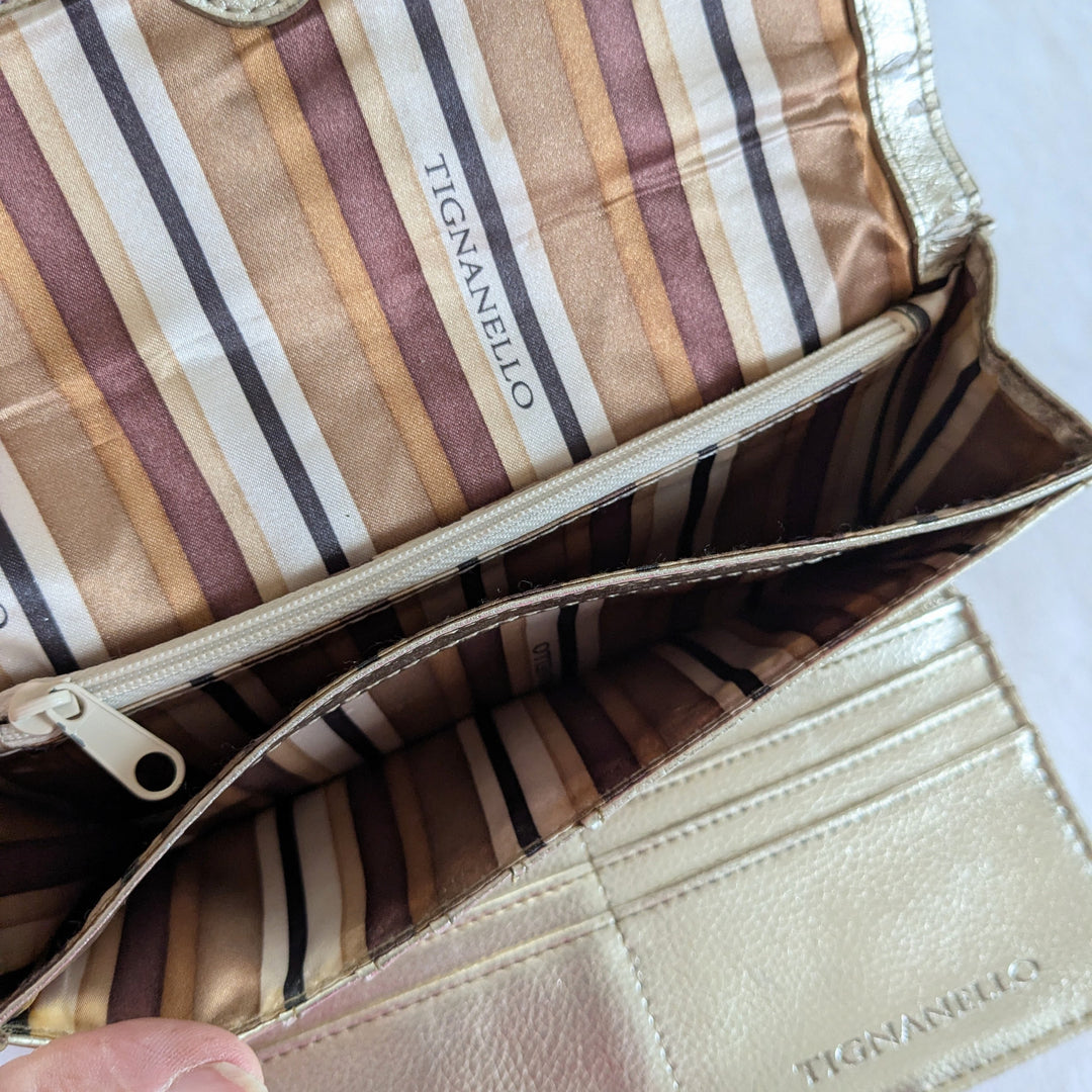 Tignanello Gold Leather Wallet