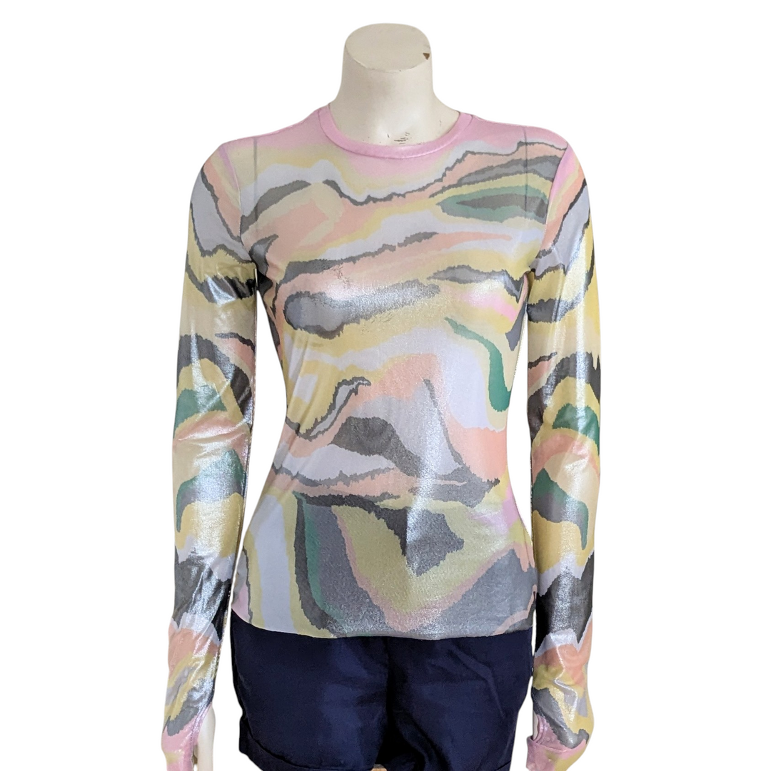 AFRM Kaylee Foil Print Top Size Medium