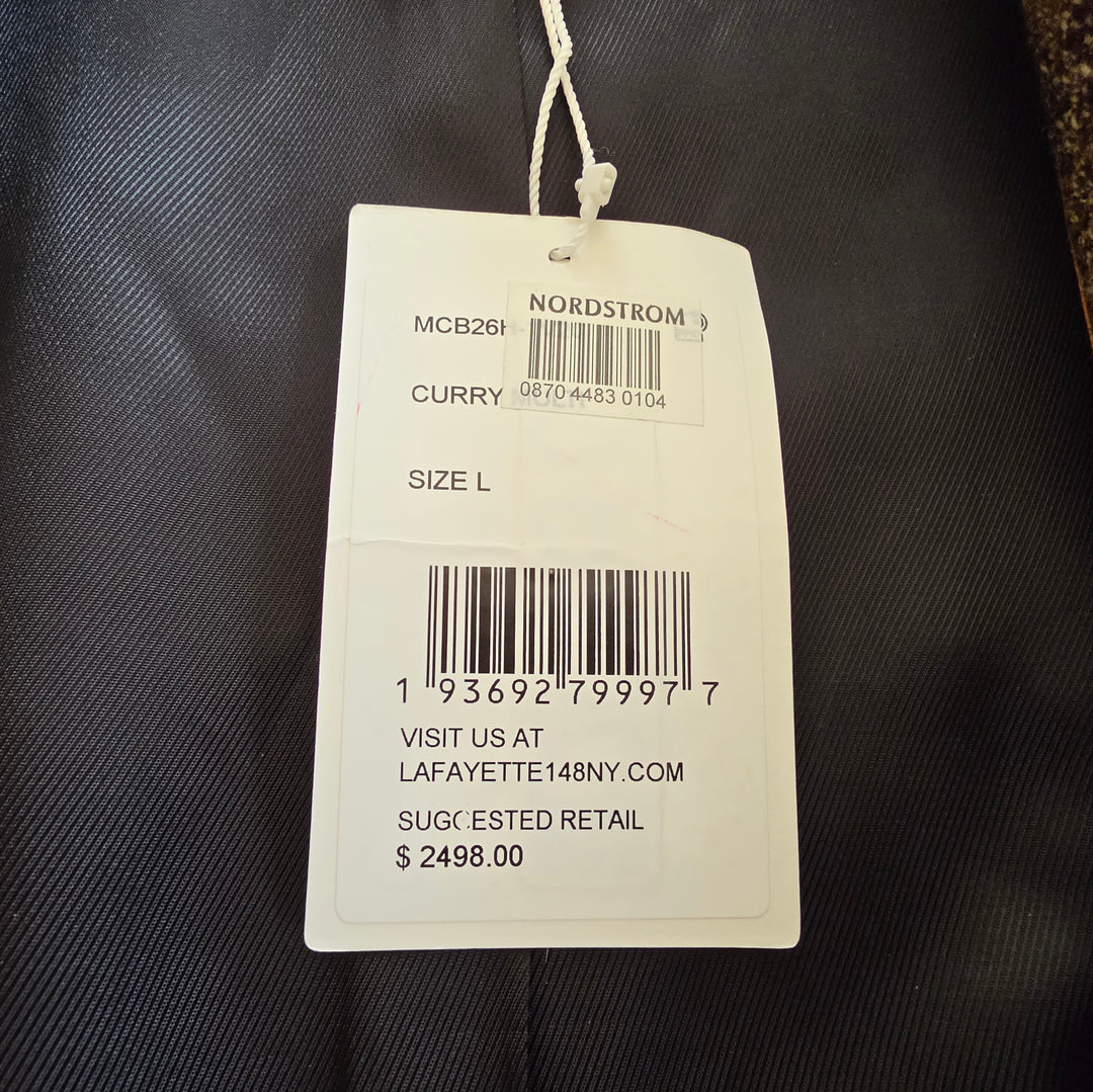 Lafayette 148 Long Tweed Coat Size Large NWT