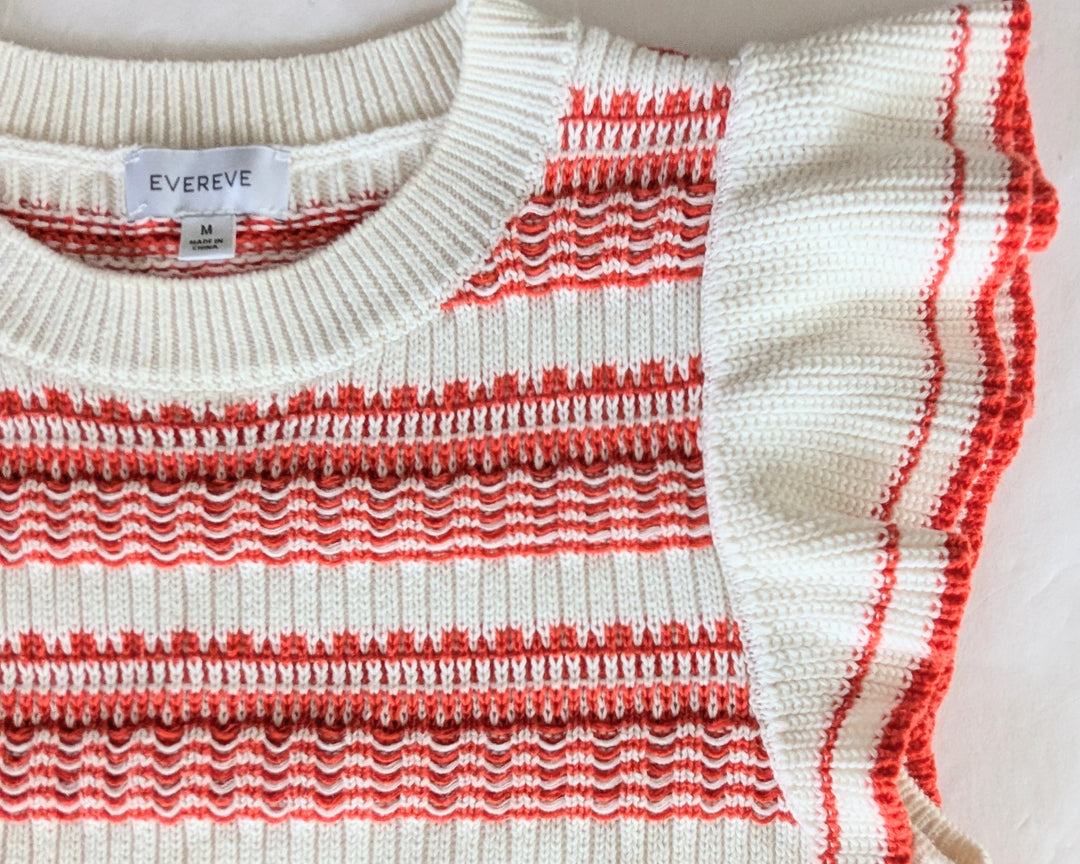 Evereve Ruffled Sweater Vest Size Medium