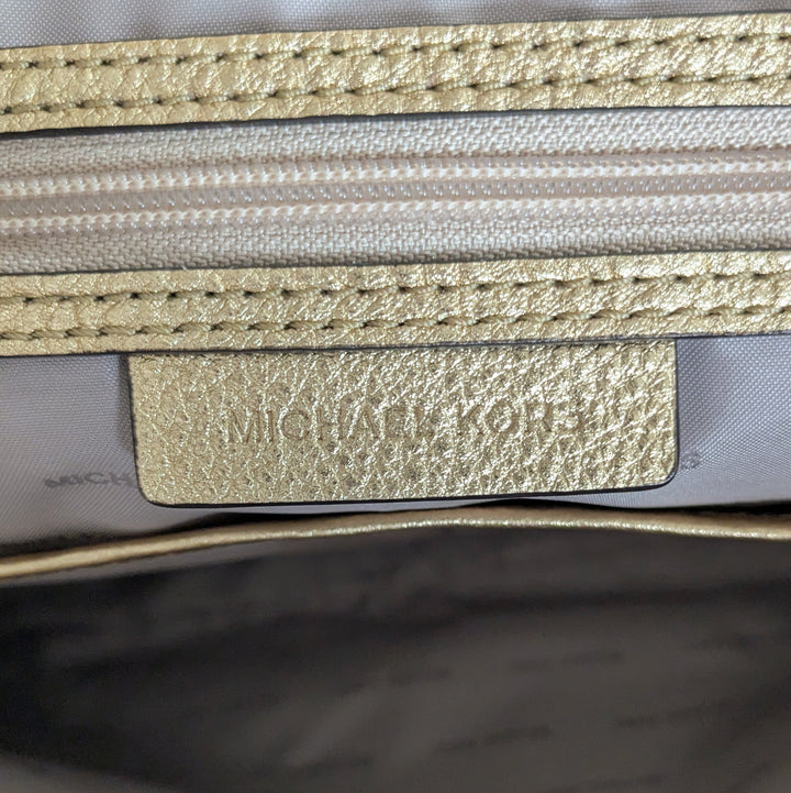 Michael Kors Riley Gold Leather Satchel