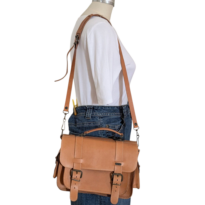 Greek Leather Convertible Messenger Bag