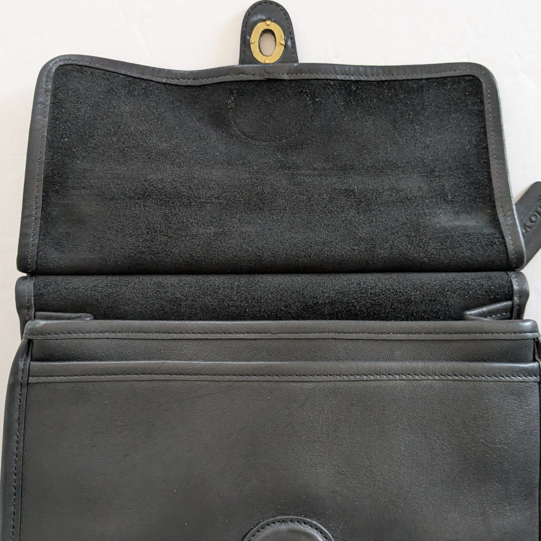 Coach Vintage Station Black Leather Convertible Satchel