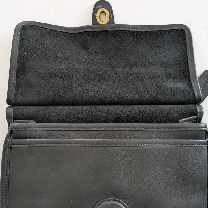 Coach Vintage Station Black Leather Convertible Satchel