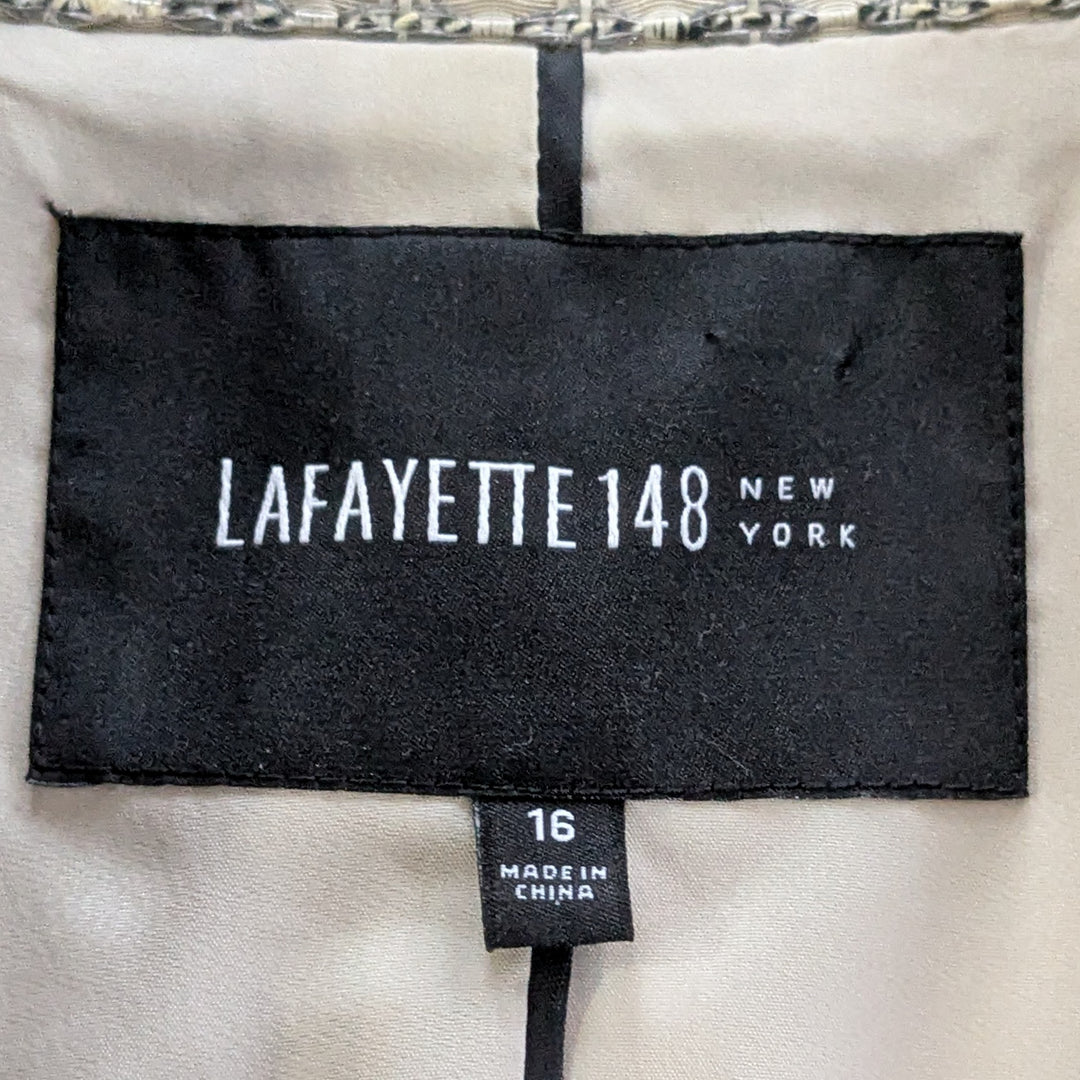 Lafayette 148 Tweed Top Coat Size 16