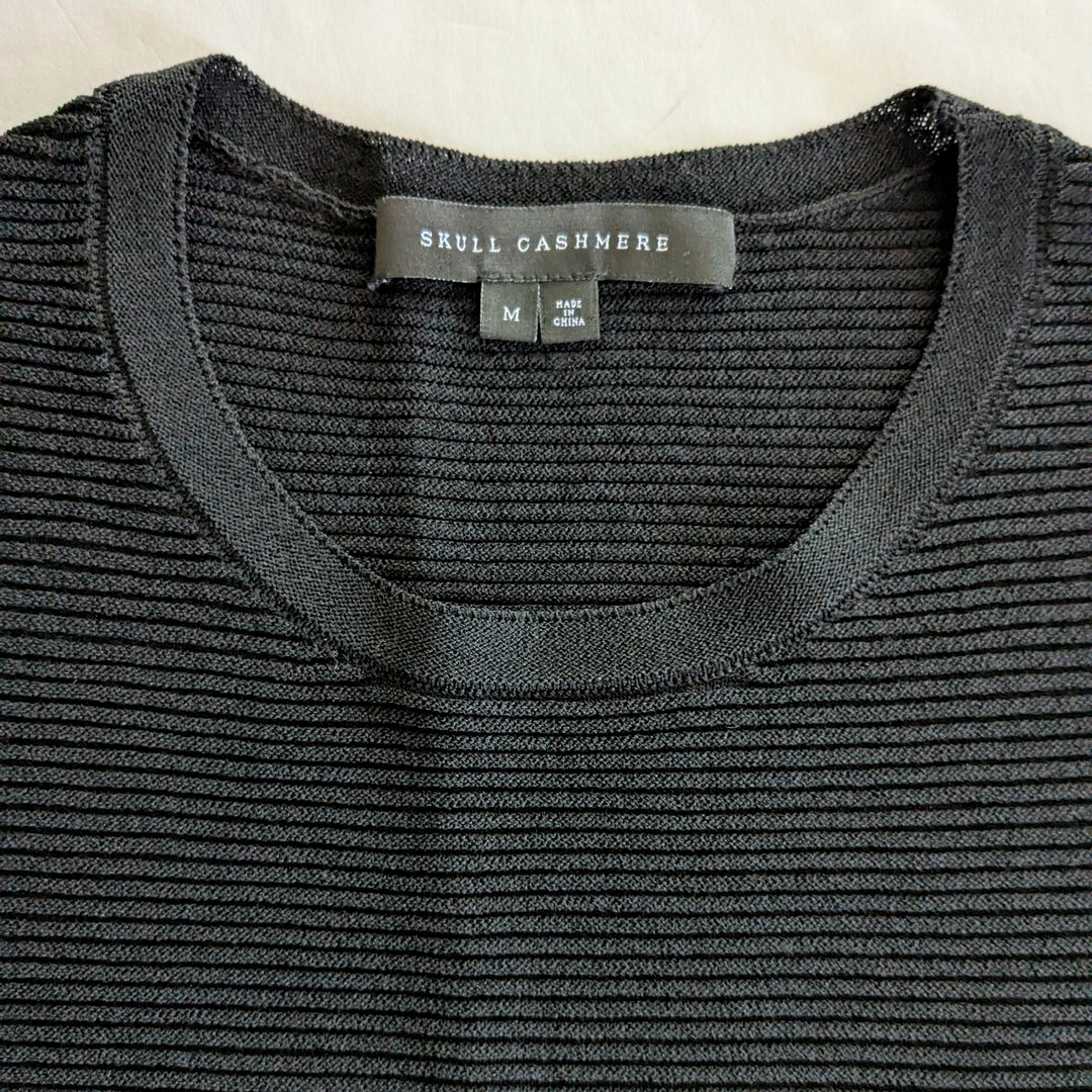 Skull Cashmere Ribbed Knit Sweater Size Medium