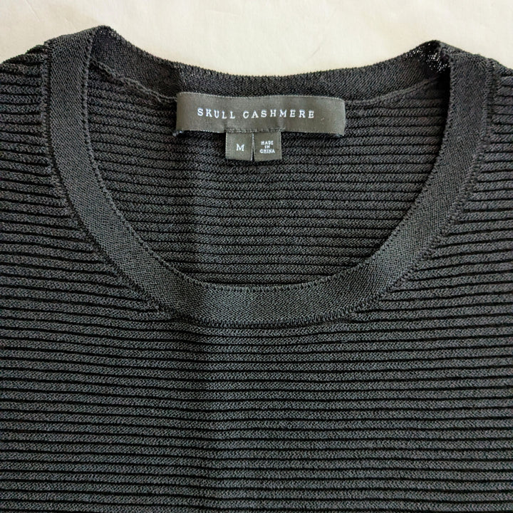 Skull Cashmere Ribbed Knit Sweater Size Medium