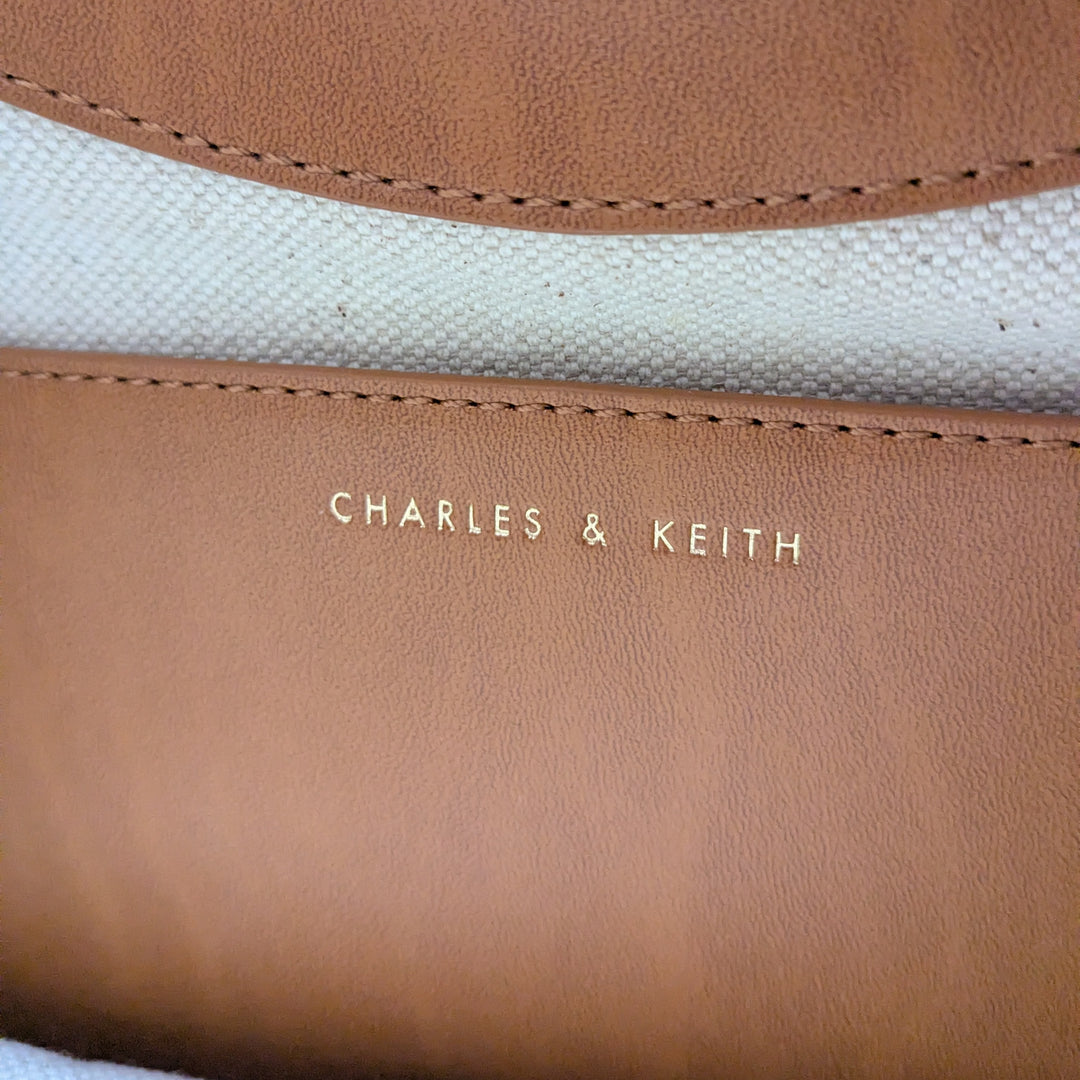 Charles & Keith Raffia Convertible Shoulder Bag