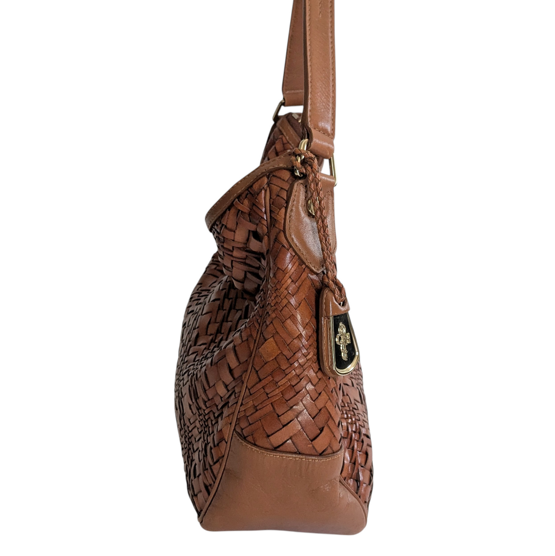 Cole Haan Woven Leather Hobo Bag