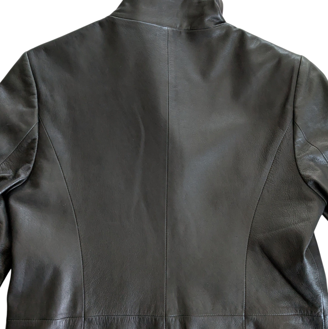 Cole Haan Leather Coat Size Small