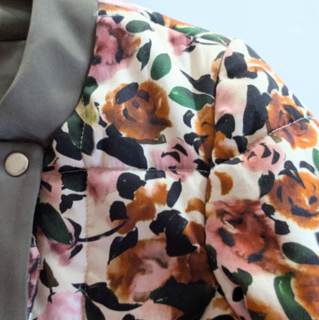 Something Navy Floral Print Asymmetrical Jacket Size Small