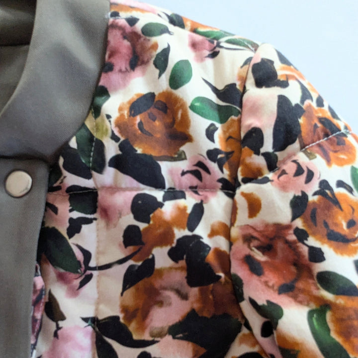 Something Navy Floral Print Asymmetrical Jacket Size Small