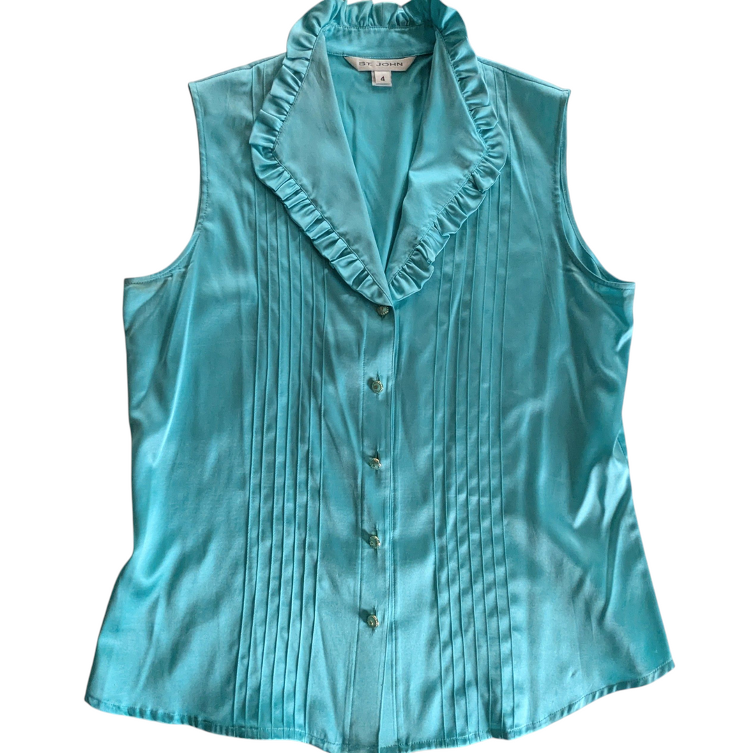 St John Silk Charmeuse Blouse Size 4