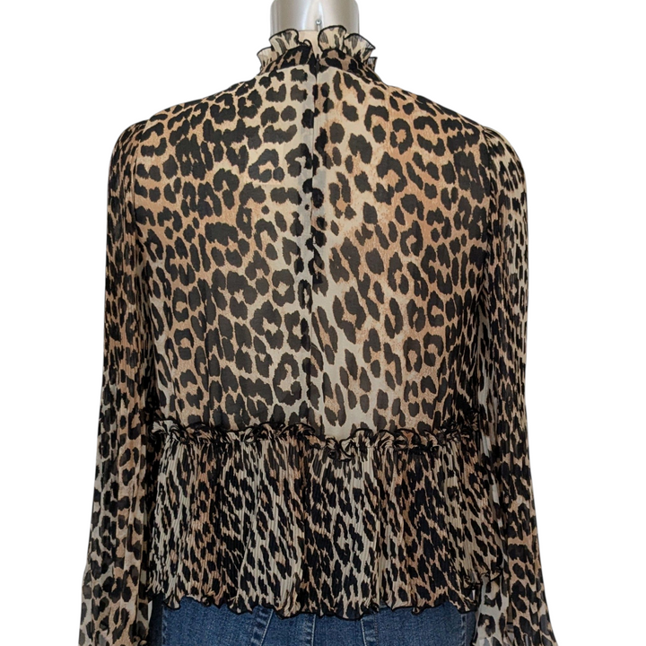 Ganni Animal Print Blouse Size 42