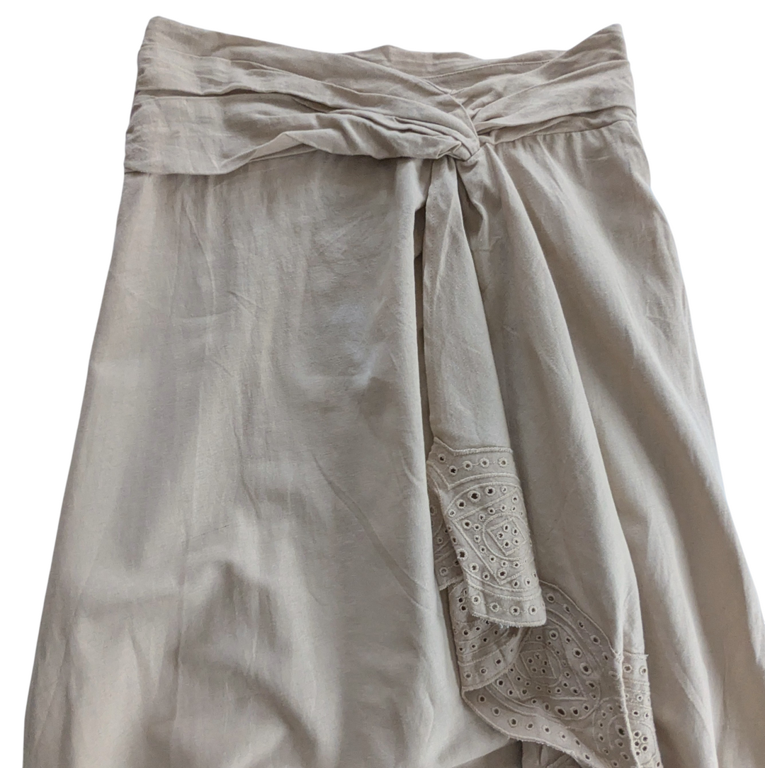 Jason Wu Linen Faux Wrap Midi Skirt Size 6
