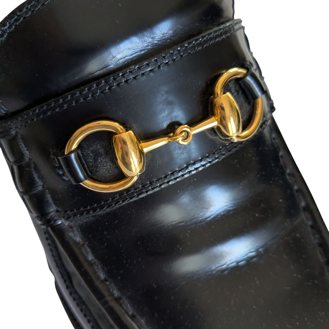 Gucci Sylke Platform Leather Loafers Size 41.5