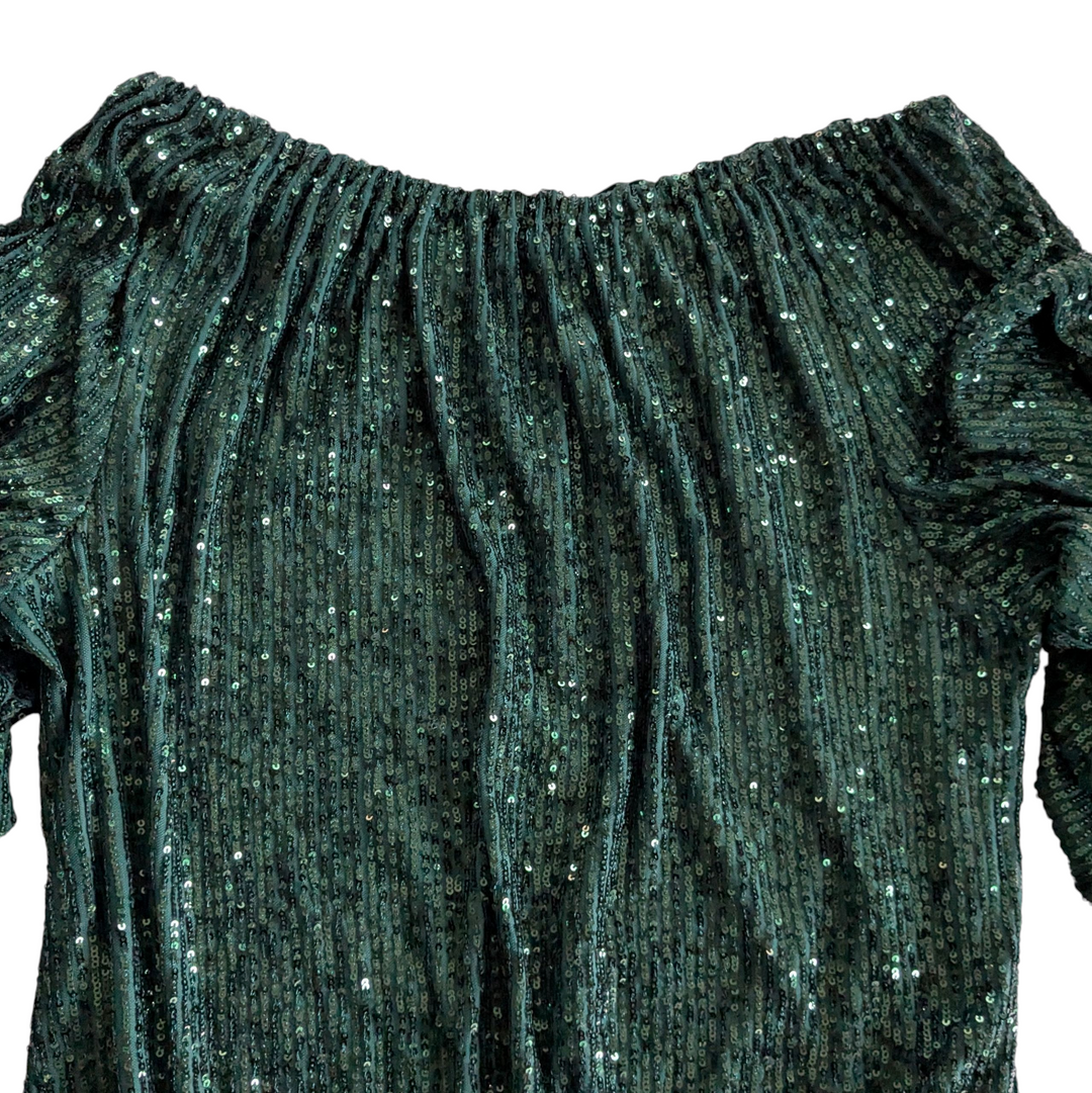 Cece Green Sequin Top Size Medium