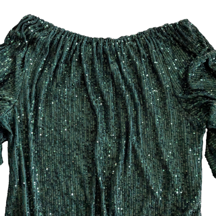 Cece Green Sequin Top Size Medium