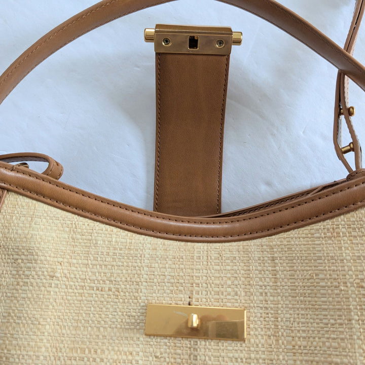 Charles & Keith Raffia Convertible Shoulder Bag