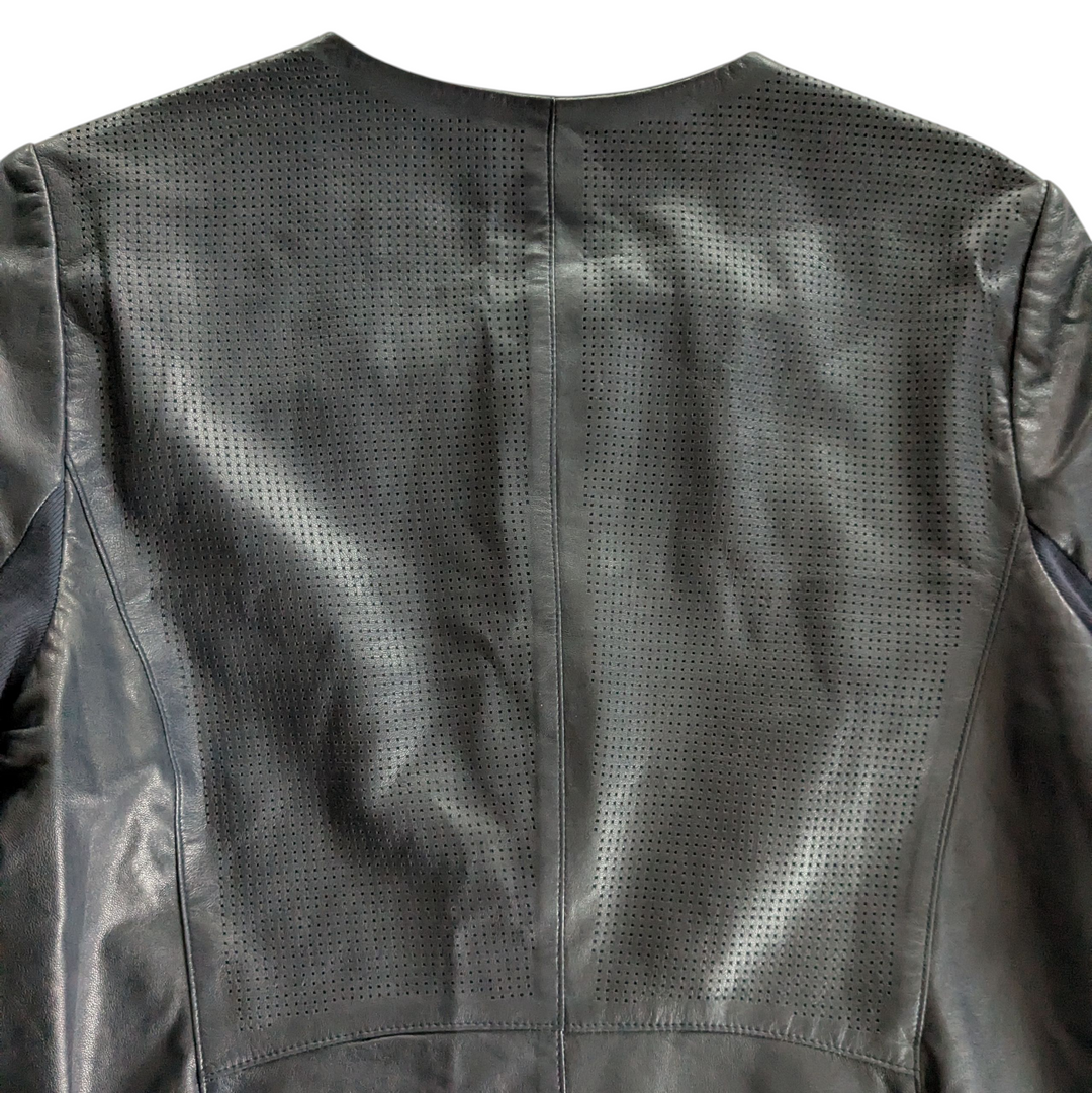 Vince Navy Leather Blazer Size XL