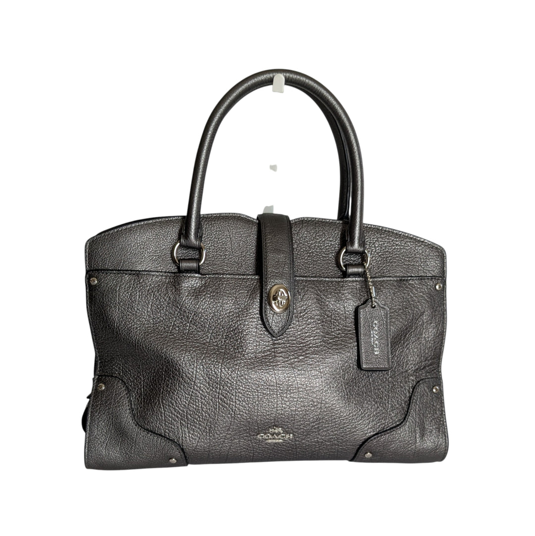 Coach Mercer Silver Leather Convertible Satchel 59987