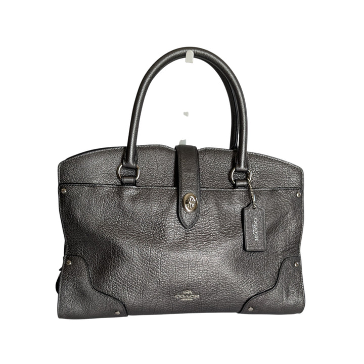 Coach Mercer Silver Leather Convertible Satchel 59987