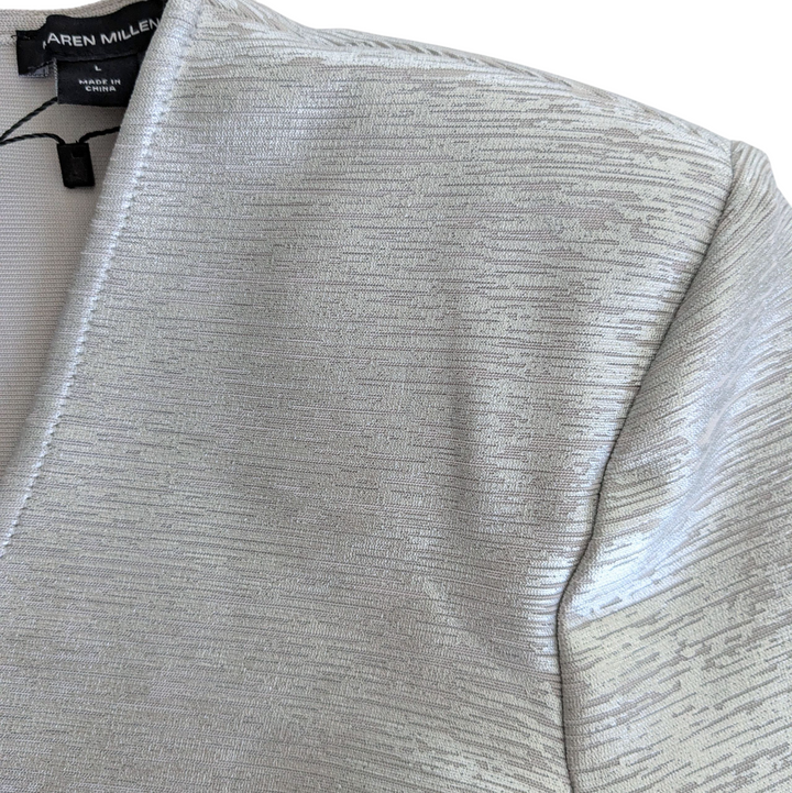 Karen Millen Silver Foil Midaxi Dress Size Large NWT