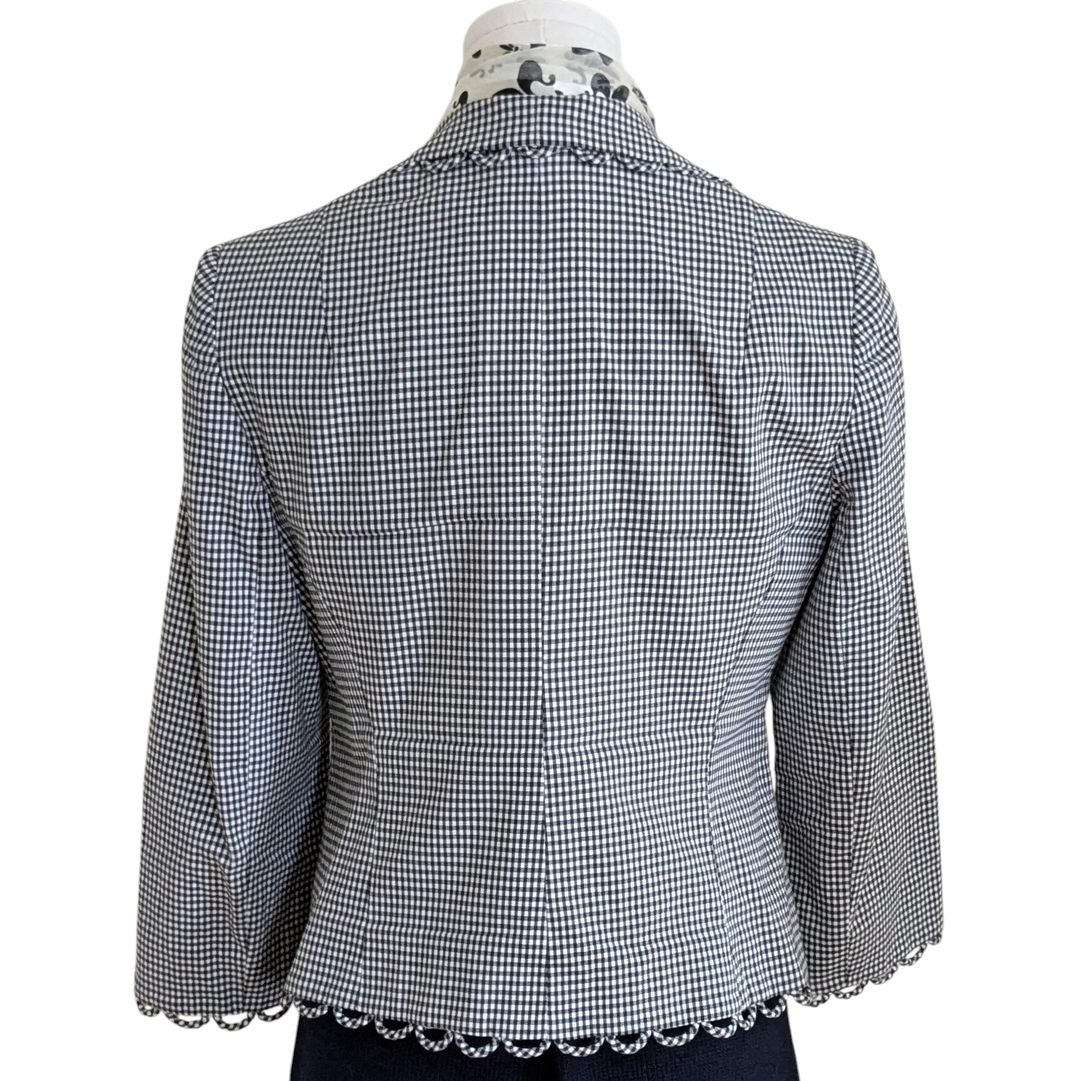 Nanette Lepore Gingham Check Blazer Size 4