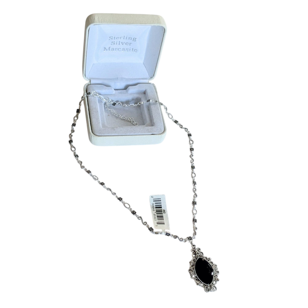 Sterling Silver and Black Onyx Pendant Necklace NWT