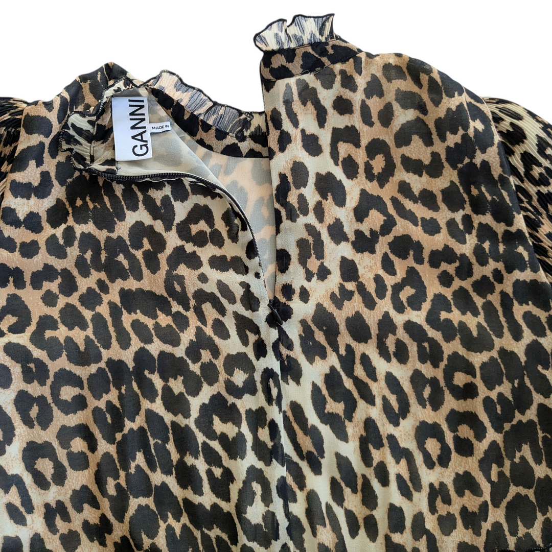 Ganni Animal Print Blouse Size 42