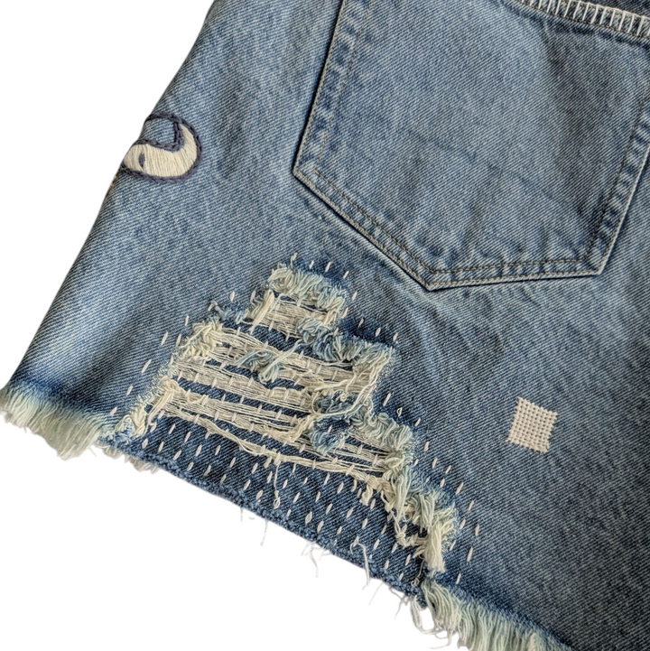 Sea New York Marion Mended Denim Shorts Size 6