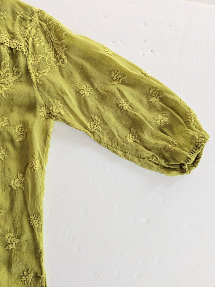 Johnny Was Chartreuse Green Top Size XS