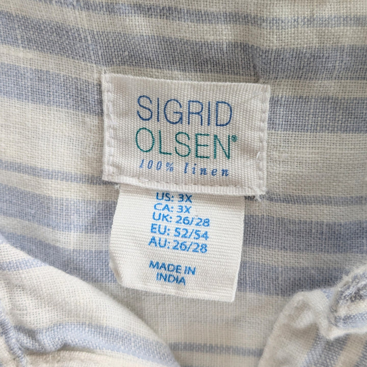 Sigrid Olsen Linen Shirt Dress Size 3X