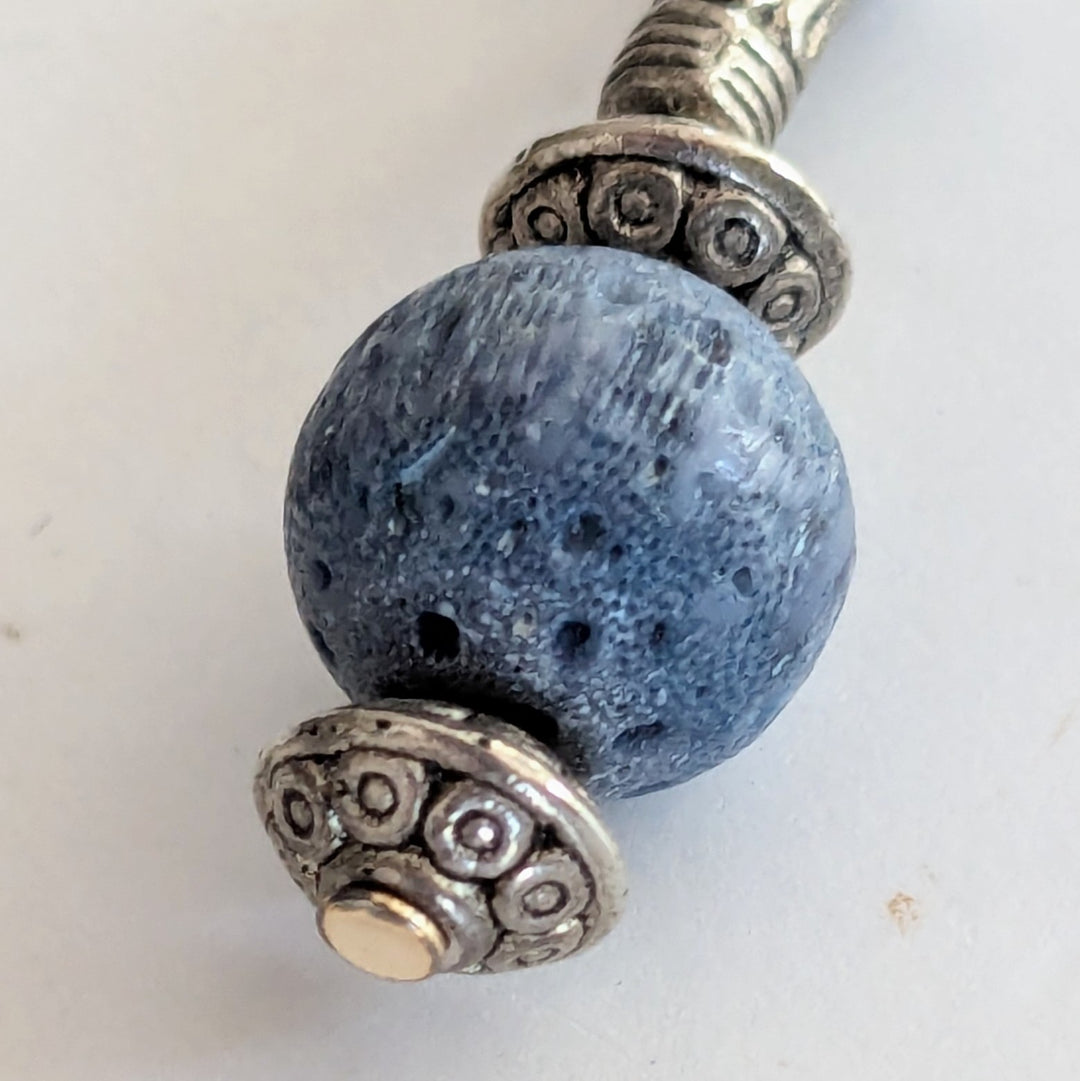 Silver and Blue Drop Silver Earrings