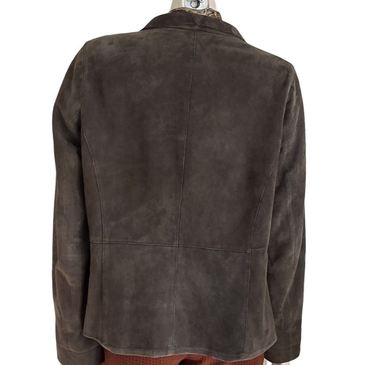 Eileen Fisher Green Suede Jacket Size LP