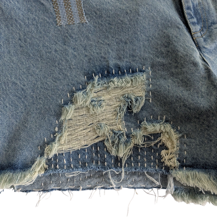 Sea New York Marion Mended Denim Shorts Size 6