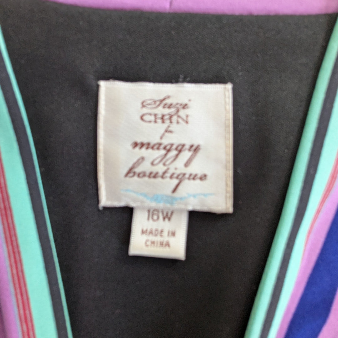 Suzy Chin for Maggy Boutique Faux Wrap Dress Size 16W
